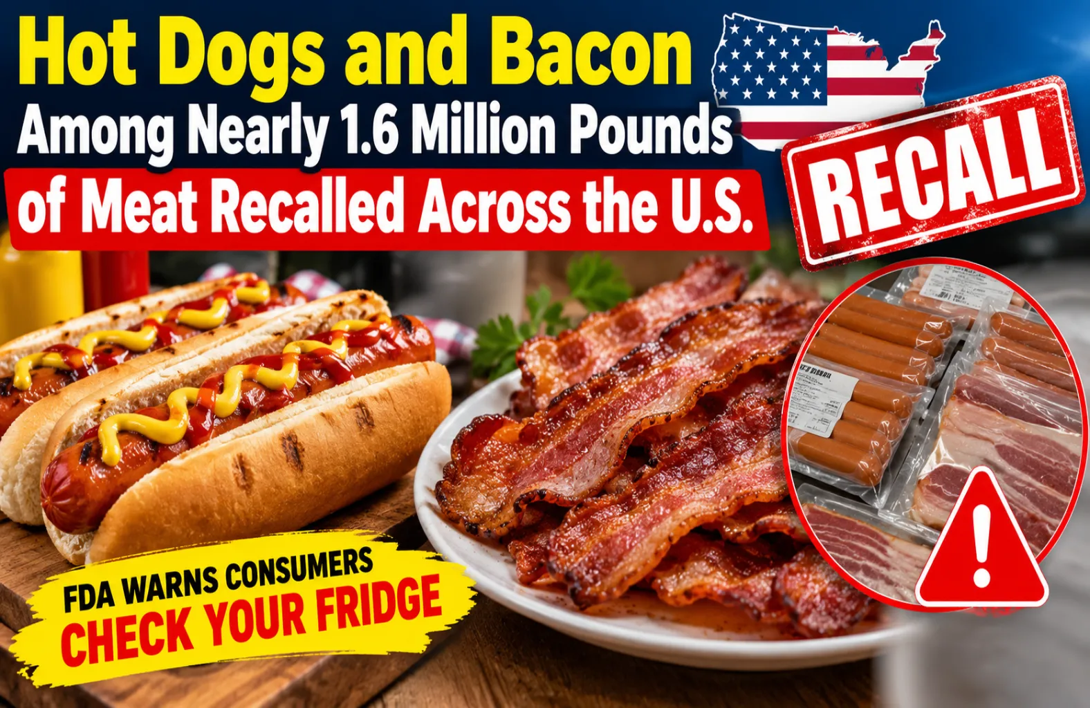 Hot Dogs and Bacon Included in Massive 1.6 Million-Pound Meat Recall Across the U.S.